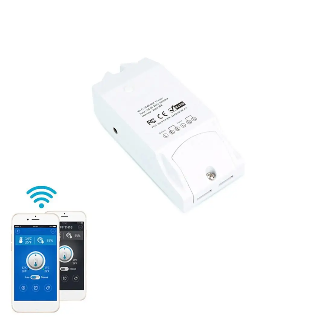 Умный Wifi переключатель Sonoff TH16 контроль температуры и влажности умный домашняя