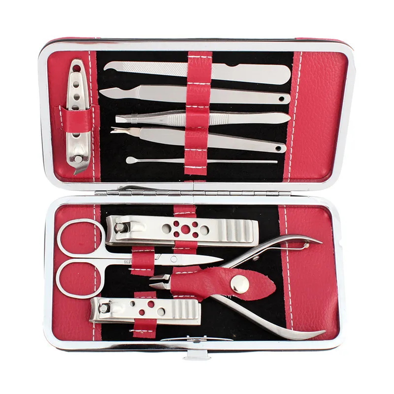 

NEW 2018 10pcs/set Manicure Set Pedicure Scissor Cuticle Knife Ear Nail Clipper Kit Stainless Steel Nail Care Tool manicure