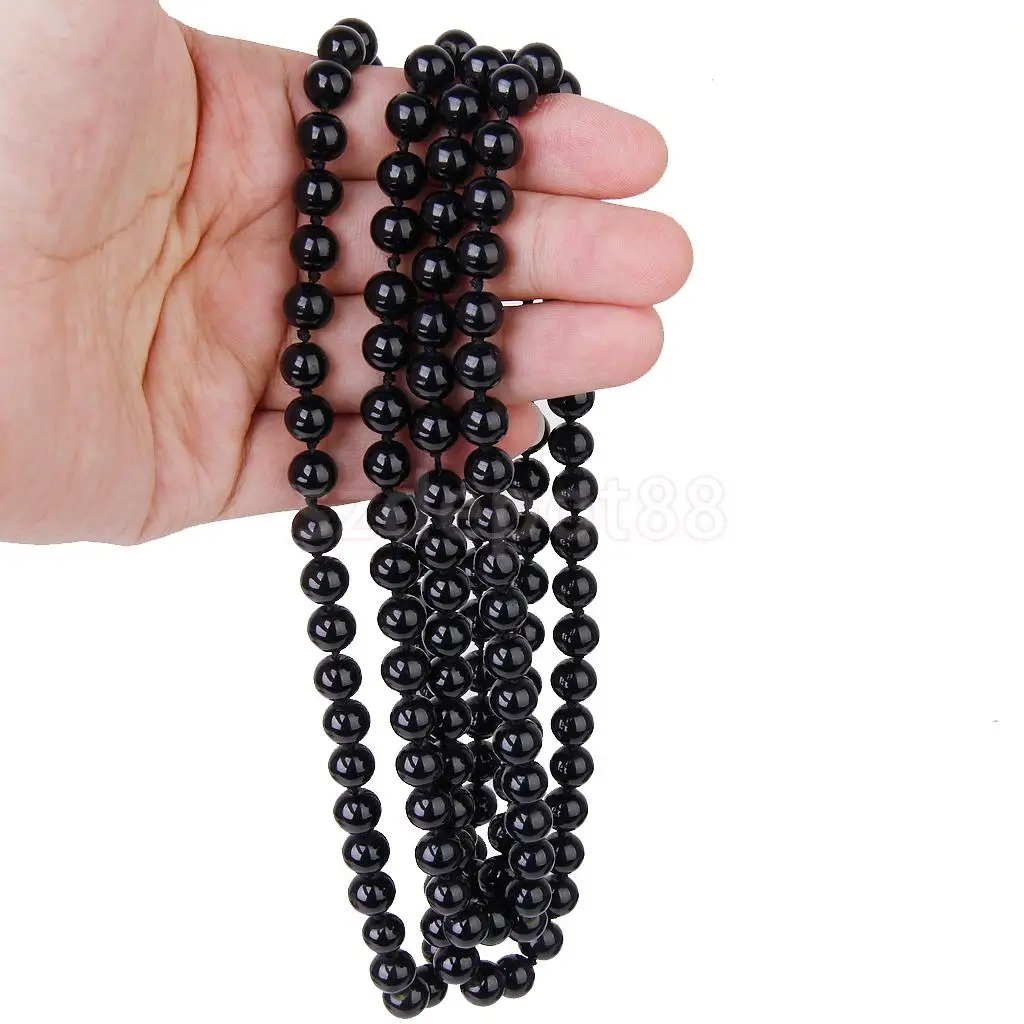 

Black Cool Necklace Fashion Black Faux Pearl Long Sweater Chain Necklace