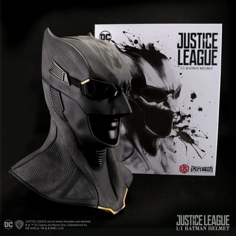 Cheap Estartek 1/1 Rubber Cosplay Prop Justice League Batman 1:1 Helmet Limited Version for Fans Holiday Gift 2