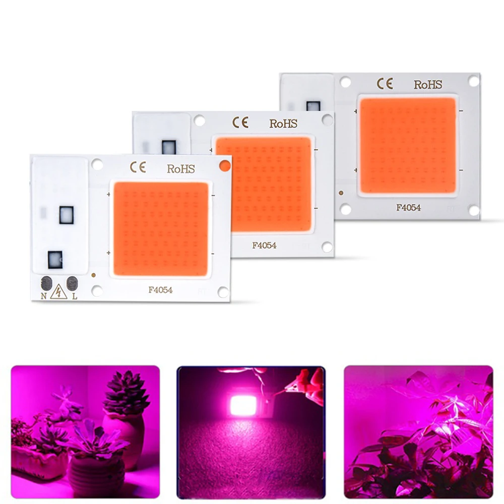 

AC180-265V Full Spectrum COB LED Growth Light Chip 10W 20W 30W LED Light 380-840nm DIY Led Plant Growth Light Chip