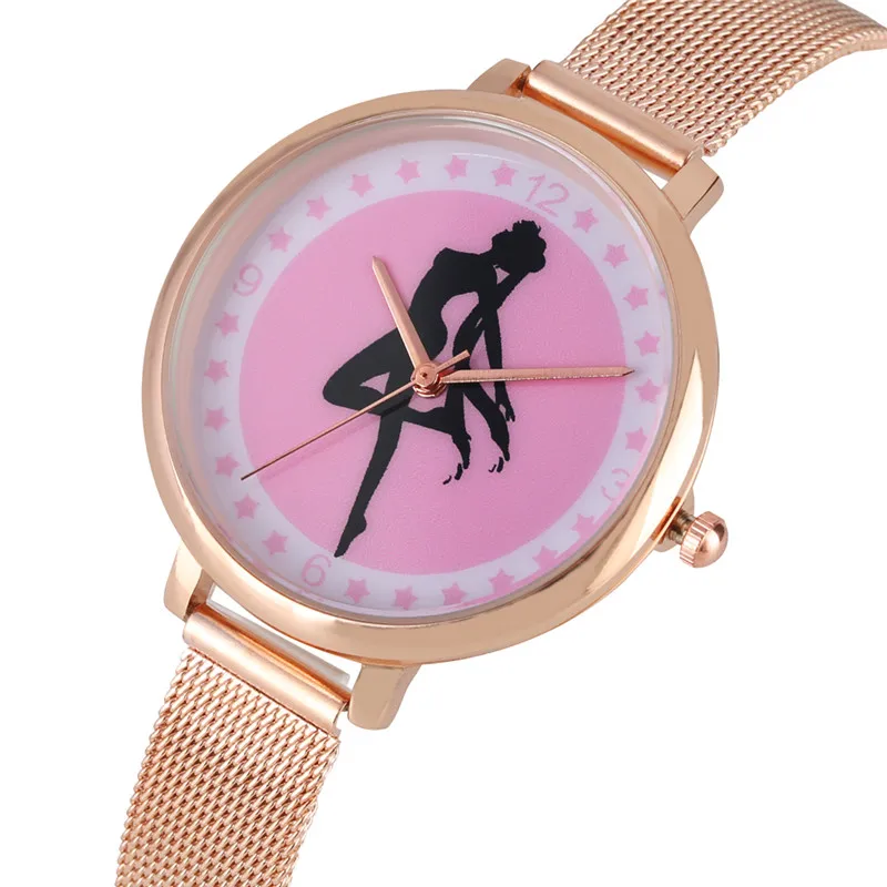 

Watch for Girls Elegant Quartz Watch Bracelet for Women Stylish Sailor Pattern Dial Watches Premium Steel Mesh Band Wrist Watch