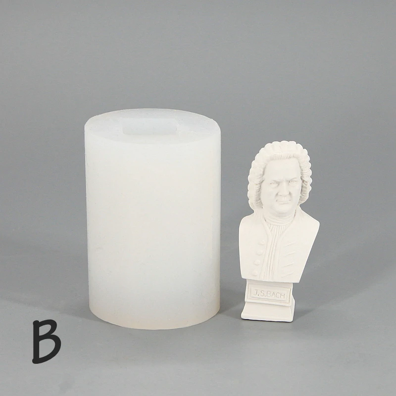 Силиконовые формы Beethoven Mozart Chopin Bach для художника гипсокартона Diy Свечи