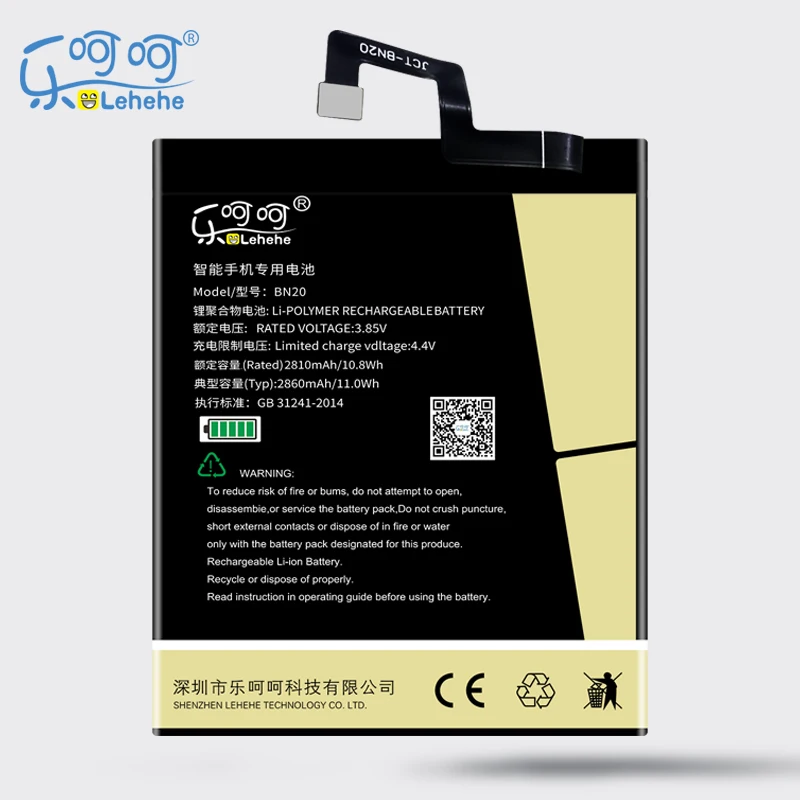 

Original LEHEHE BN20 bn20 Battery For Xiaomi Mi 5C M5C Mi5C 2860mAh Lithium-ion polymer Batteries High Capacity Free Tools Gifts