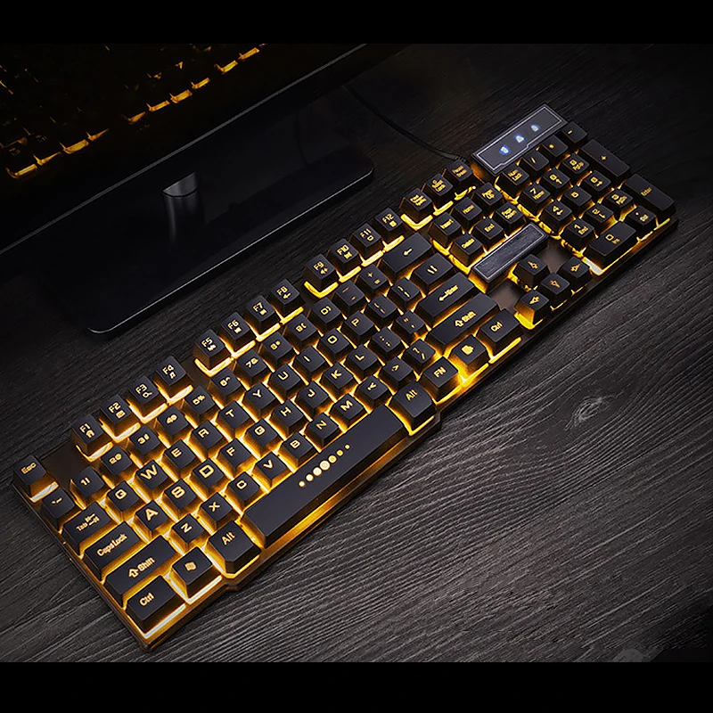 

Keyboard 108 keys RGB LED Backlit USB Wired for Laptop Computer Ergonomic Membrane Keyboard