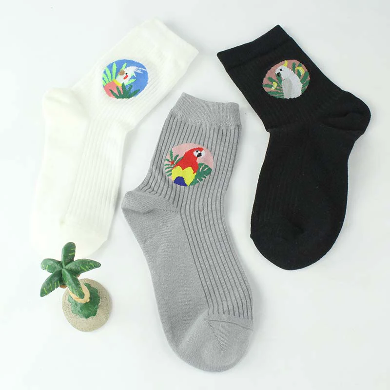

Cartoon 1Pair Street Harajuku Unique Cute Comfortable Christmas Warm Soft Cotton Bird Animal Sock Adjustable Elasticity