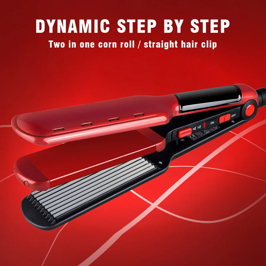 

3 In 1 Hair Straightener Multi-Function Dual-Use Corn Curling Iron Ceramic Coating Straightening Iron Hair Style Tool