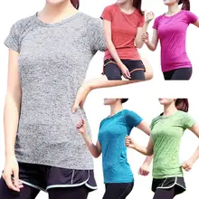 Большой размер затрудняетесь в выборе правильного размера? дышащий впитывает пот и впитывающий Быстросохнущий тонкая облегающая футболка с короткими рукавами для девочек, одежда для детей для бега фитнеса спорта