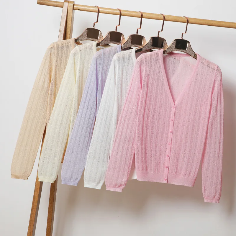 

8 Colors Women Knitted Cardigan Female V neck Long Sleeve Casual Sweater Cardigan Coat M - 4XL Plus Size Ladies Tops Pink Purple