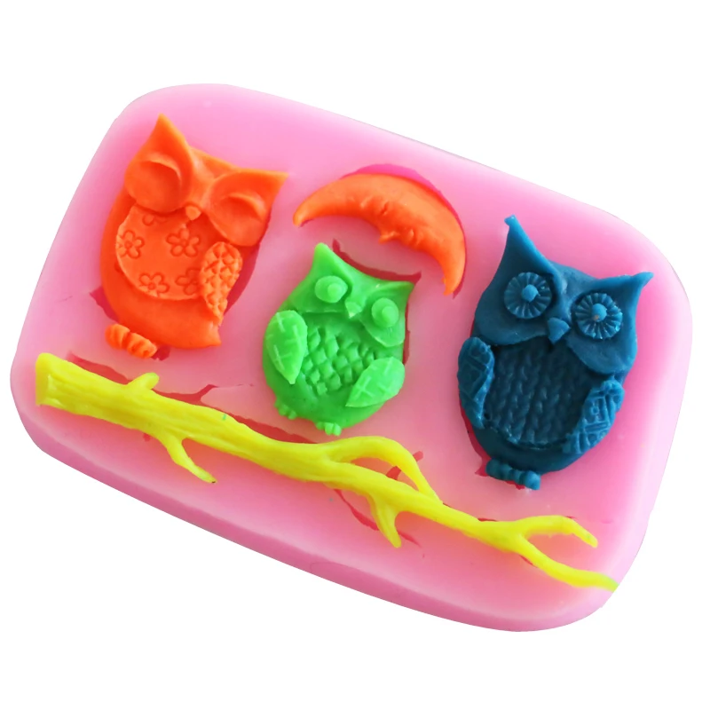 1PC Animal Series 3D Owl Shaped Fondant Silicone Mold Craft Cake Decorating Tools Chocolate Pastry Tool Baking | Дом и сад