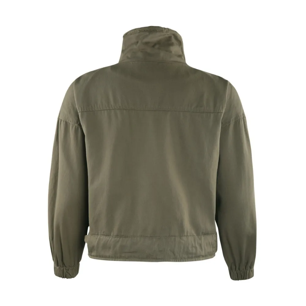 HDY Haoduoyi  Leisure Time Simplicity Fold Boyfriend Wind Jacket Army Green Work Clothes Loose Coat  New Arrival