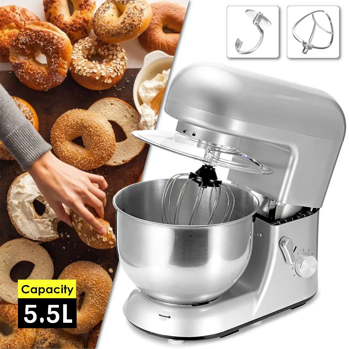 

1200W Bowl lift Stand Mixer 5500ml Blenders Kitchen Stand Food Milkshake/Cake Dough Kneading Processor Machine Maker Planetar