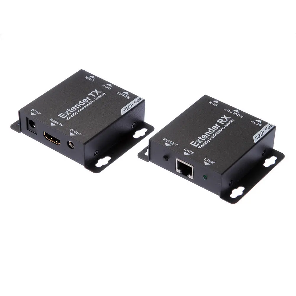 HFES HDMI удлинитель TX + RX 1080P до 60 м через Cat6/7 UTP Ethernet RJ45 кабель ИК управления| |