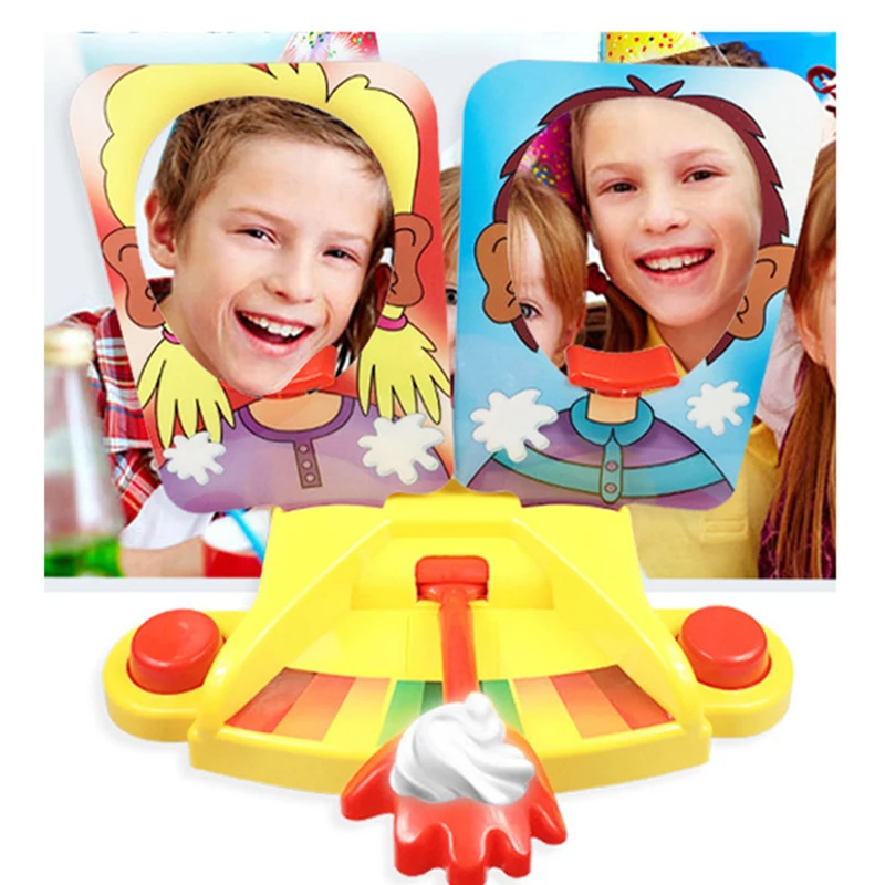 

Funny Game Punishment for both Children and Parent Cream Cake Face Hit Playing Double Face Toy Cannon Shape Novelty