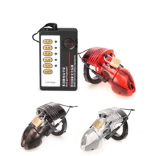Male Electric Shock Sex Cock Cage With Penis Ring Chastity Dick Cage Cock Ring Dildo Adult Medical Themed Sex Toys For Men Gays