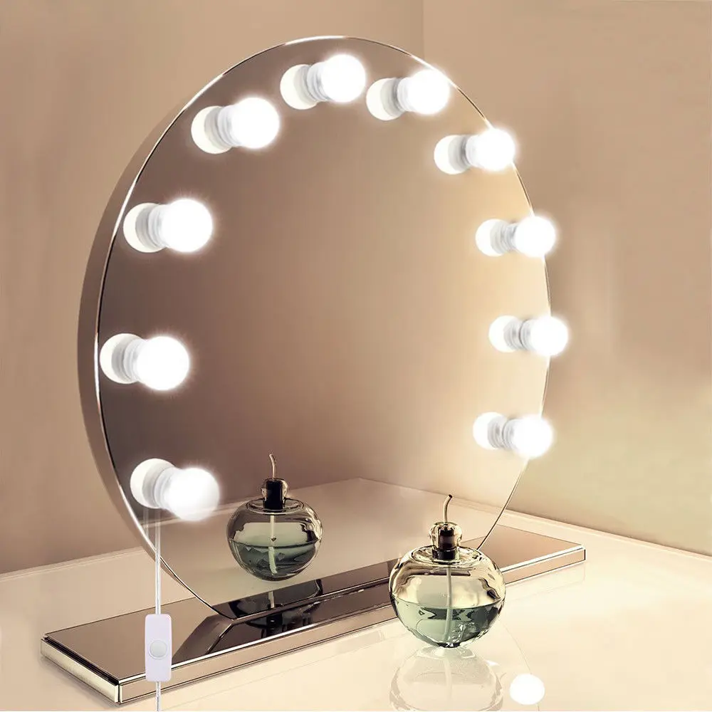 

10PCS LEDs Makeup Mirror Light Bulbs Adjustable Lamp for Bedroom Dressing Table Salon Comestics Lights Kit Lighting String