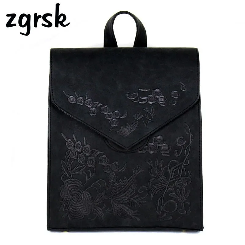 

Brand Casual Backpack Flower Women PU Leather Backpack Female Shoulder Bag Sac A Dos Travel Back Pack Bagpack School Bags