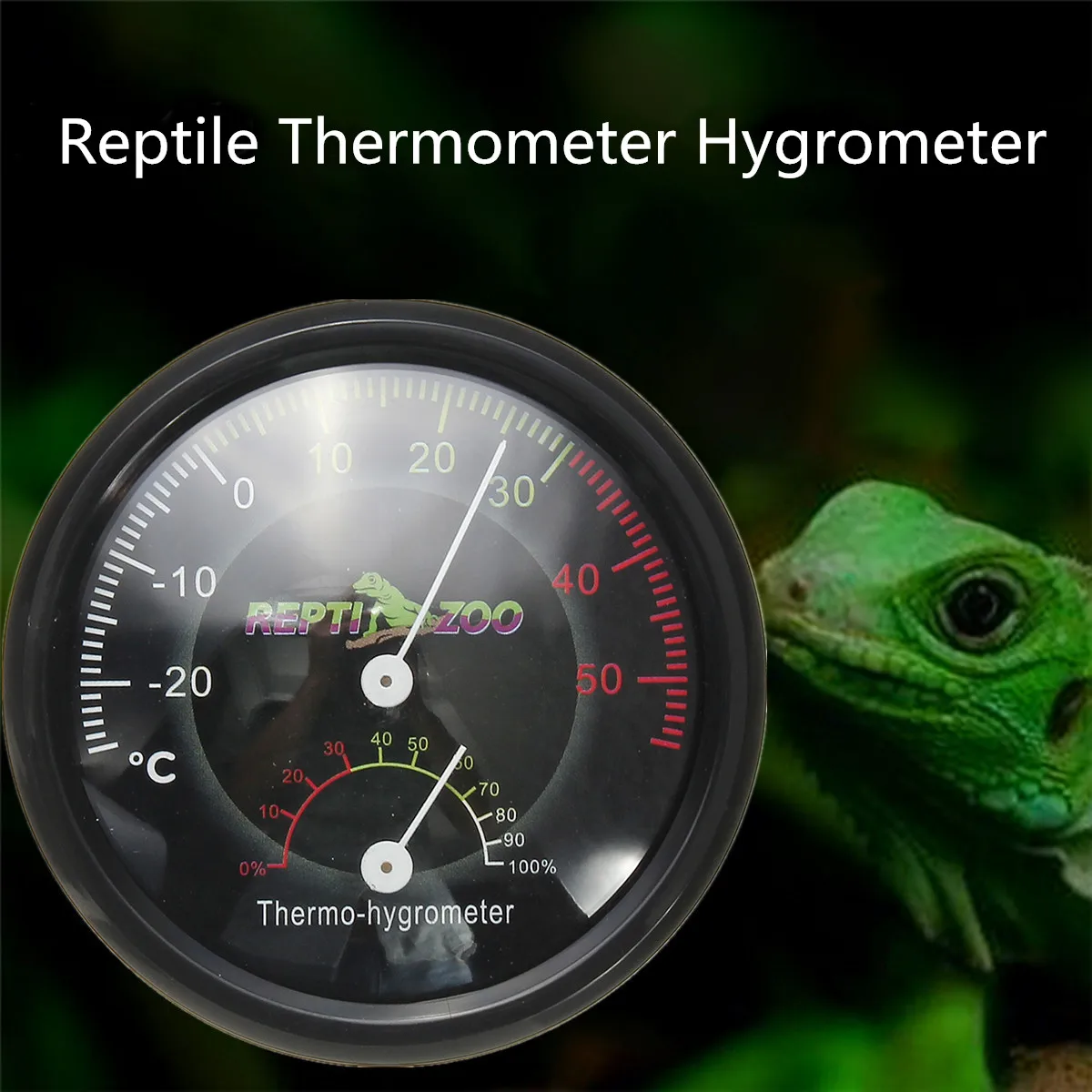

Reptile Tortoise Pet Vivarium Terrarium Hygrometer Thermometer With Colour Codes Light Weight for Pets Warehouses Laboratories