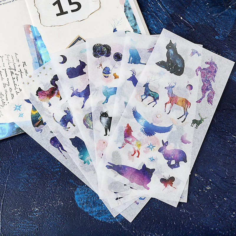 

6Pcs Cute Unicorn Stickers Kawaii Cat Adhesive Stickers Stationery Stickers For Kids DIY Decoration Diary Scrapbooking Supplies