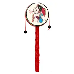 Китайские традиционные спин игрушка-погремушка барабана дети мультфильм колокольчик Пластик для маленьких барабан встряхивания