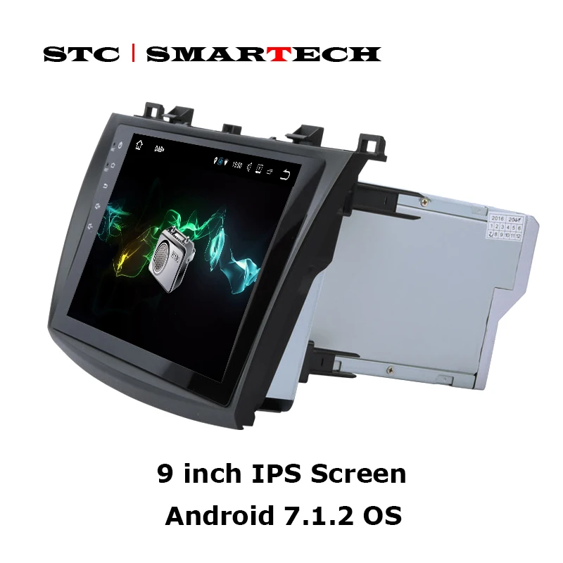 Excellent SMARTECH 2 Din Android 7.1.2 OS Car DVD Audio Player GPS Navigation for Mazda 3 Axela 9 inch Screen 2GB RAM 16GB ROM CAN-BUS 5