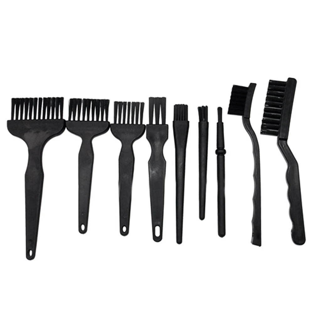 9 in 1 Black Plastic Handle Nylon Anti Static Brushes Cleaning Keyboard