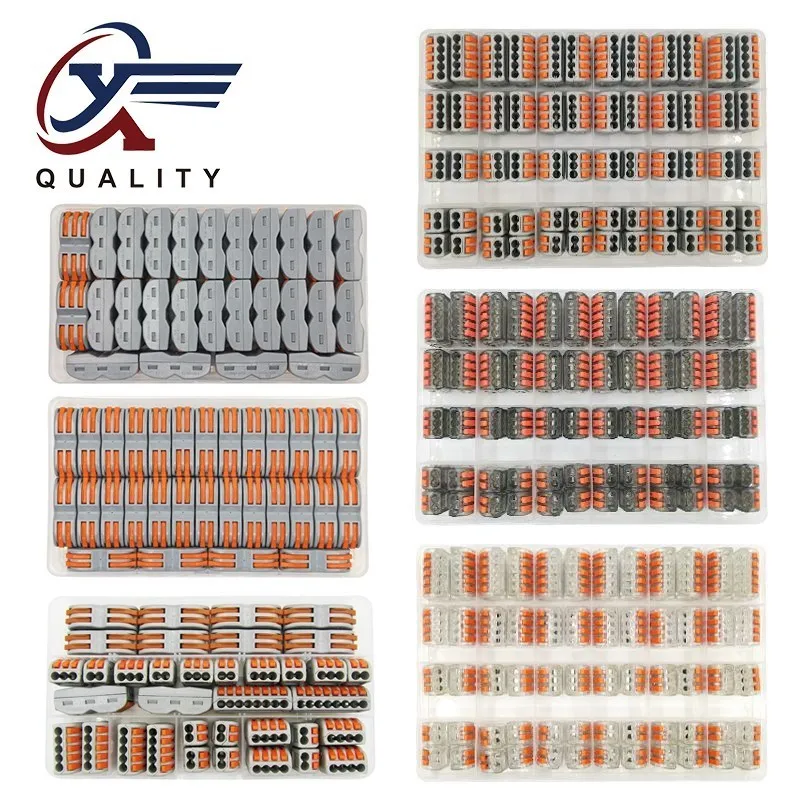 

Wago type boxed wire connector universal compact terminal block home lighting wire connector for indoor hybrid quick connector