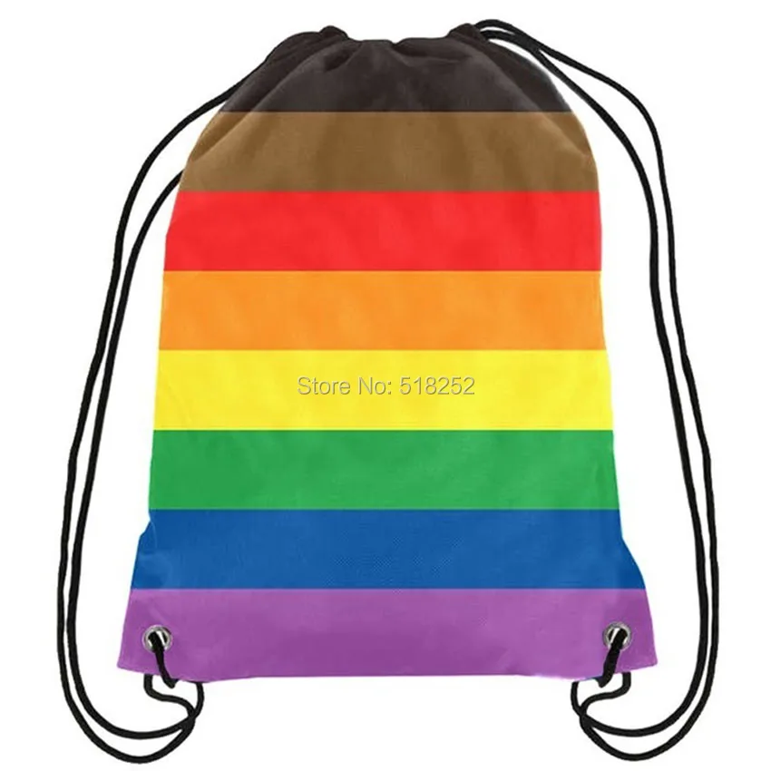 

Rainbow Pride Gay Wholesales Drawstring Backpack Pink LGBT Bag Sports Customize 35x45cm Polyester Digital Printing,free shipping