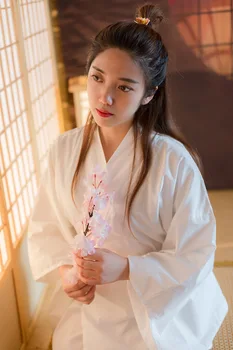 

Female Japanese Long Bottom Shirt For Kimono Yukata Traditional Japanese Inside Wear Blouse Women Cardigan Haori Clothes H9008