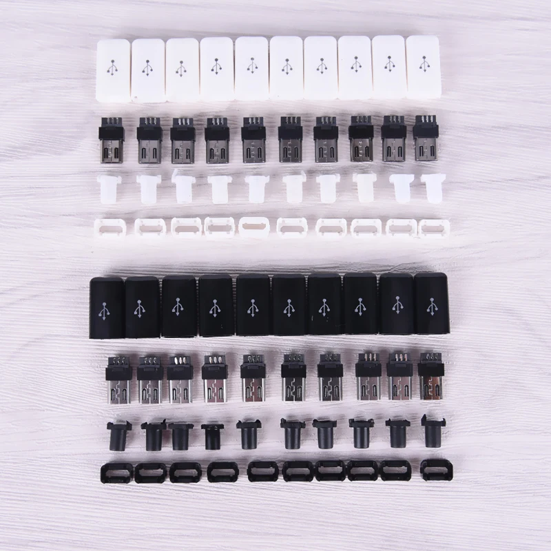 10 шт./компл. 4 в 1 DIY Micro USB тип сварки Мужской 5 штепсельный разъем w/пластиковая