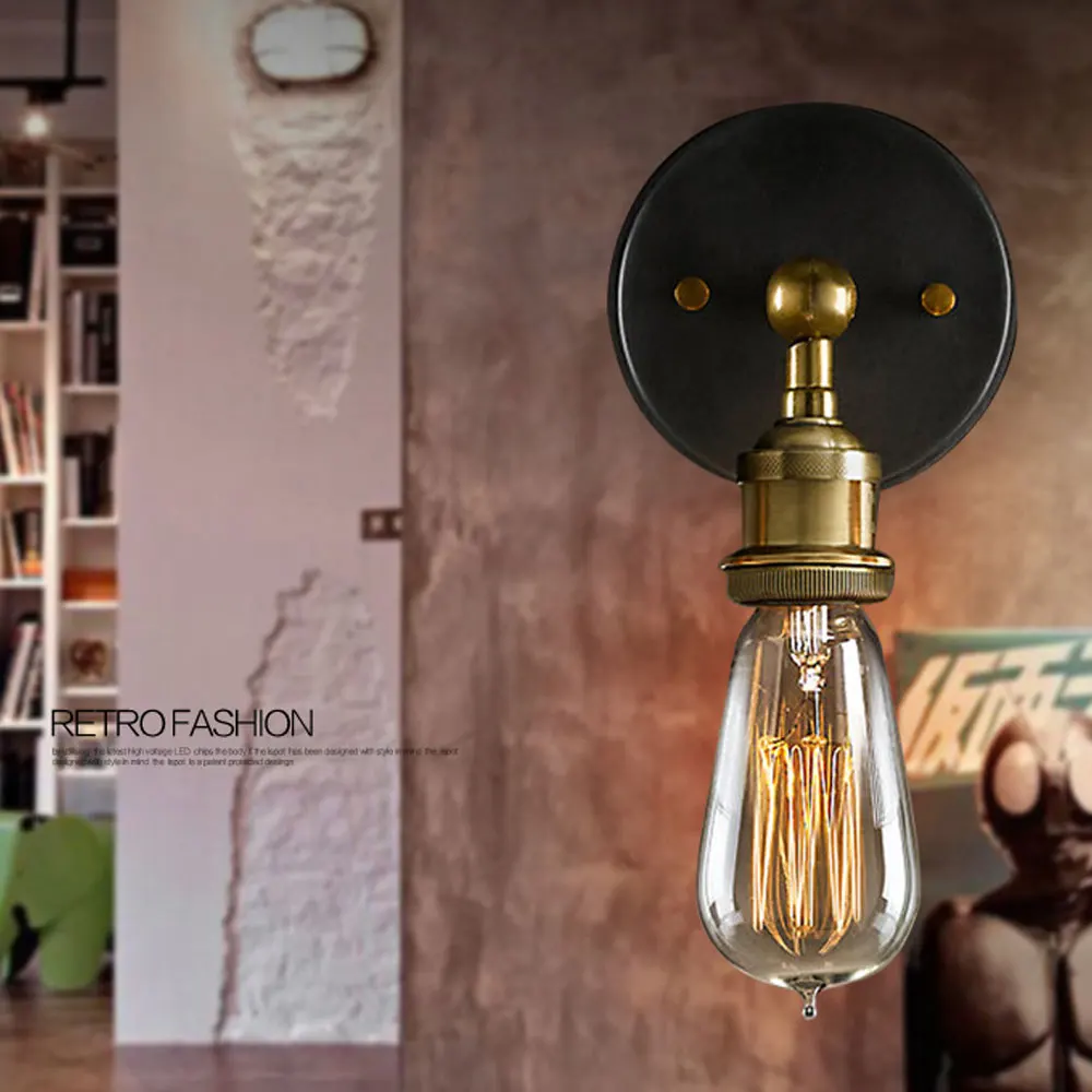  American loft industrial retro creative wall light corridor cafe bar personality wall sconce E27 bu - 33022056130