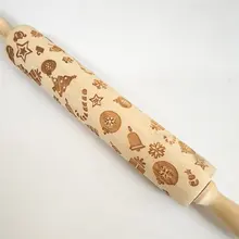 Рождественское тиснение деревянная скалка для помадки украшения торта тесто ролик выпечка инструмент Кухонные гаджеты аксессуары