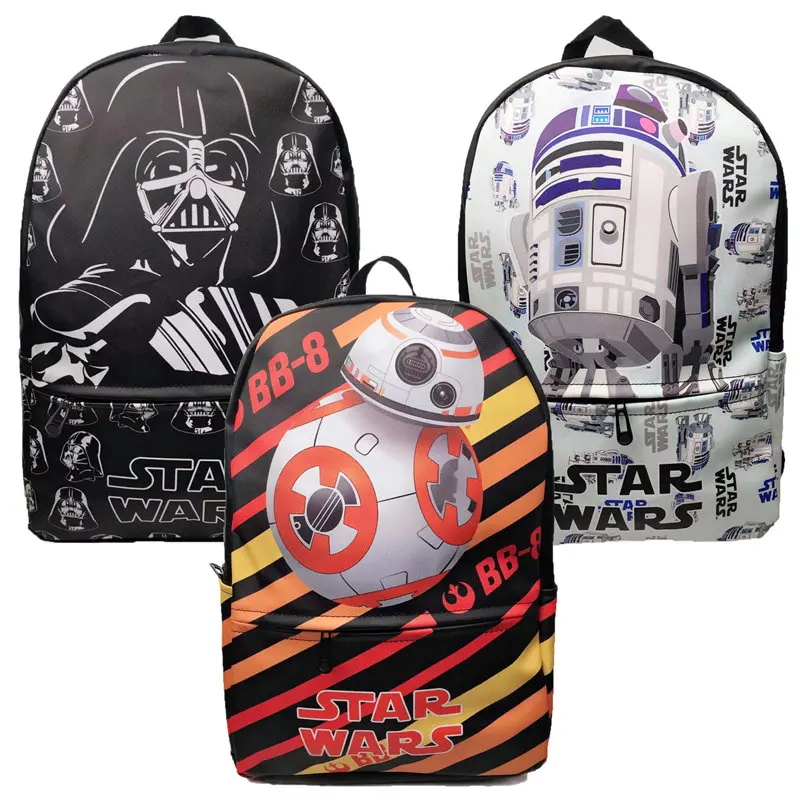

Star Wars BB8 Darth Vader Movie School Bags Men PU Leather Backpacks Cosplay Colorful Travel bag knapsack packsack Gift