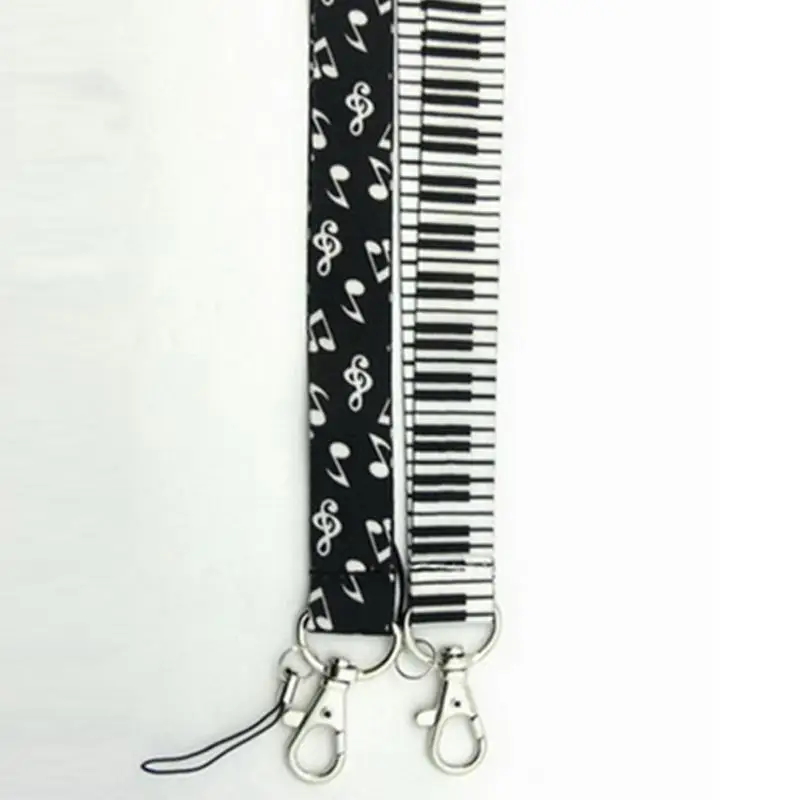 

1pc Musical Note Piano Keyboard Printed Neck Lanyard Key Strap Phone Strap For Phone Keys ID Card