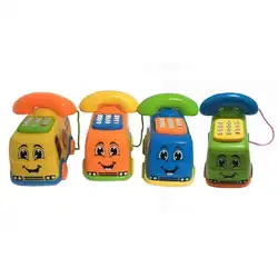 Детские игрушки музыка мультфильм автобус телефон развивающие детские игрушки подарок случайный цвет