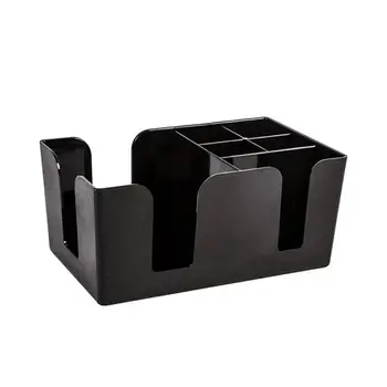 

1 pc Tissue box Straws Holder Multifunction Black Plastic Organizer Storage Rack Counter Box for Bar Home KTV Tea Shop