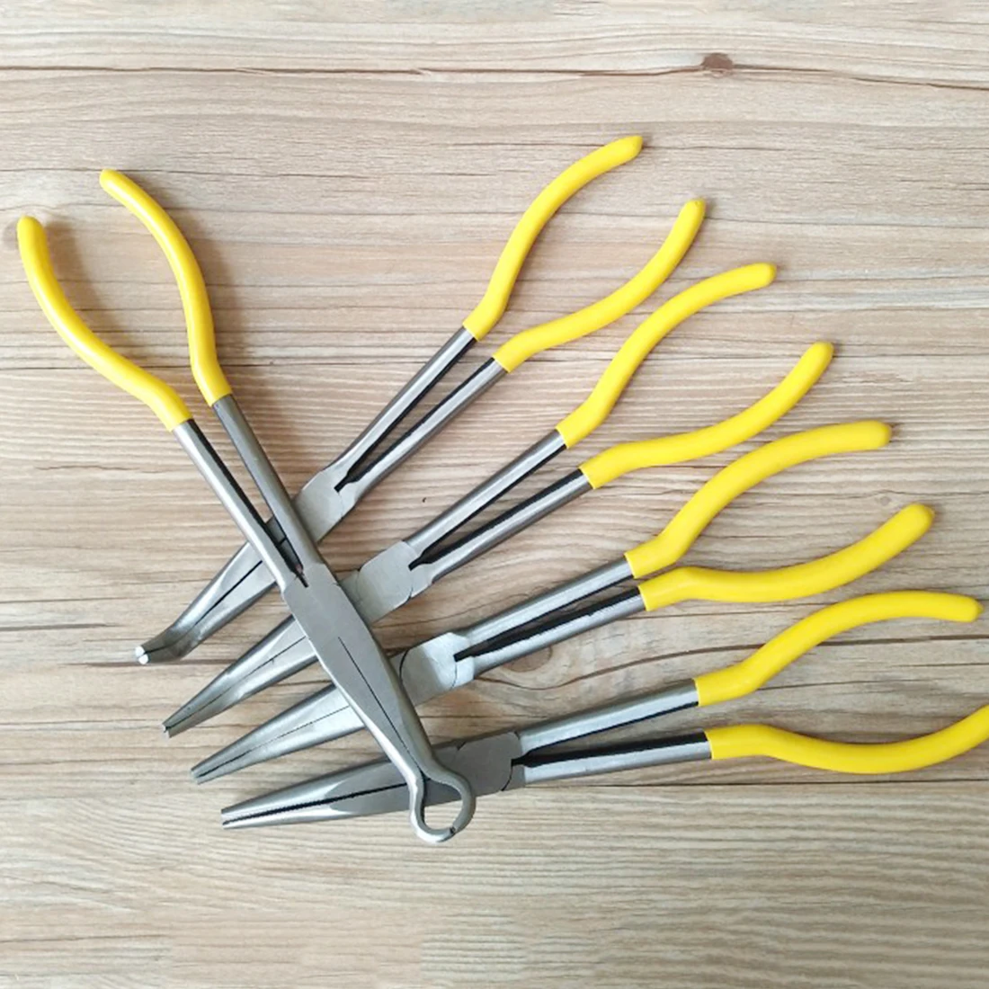 

270mm Bent Nose Pliers Extra Long Pliers 0/25/45/90 Degree Bent Nose or O-shape Tip Craft Repairing Tool