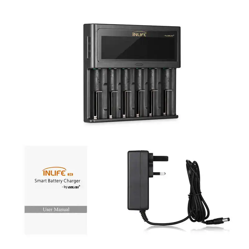 Golisi S6 2A 1A 0.5A интеллектуальное зарядное устройство Lcd для 18650 26650 20700 21700 Li Ion Ni MH Cd Aaaa