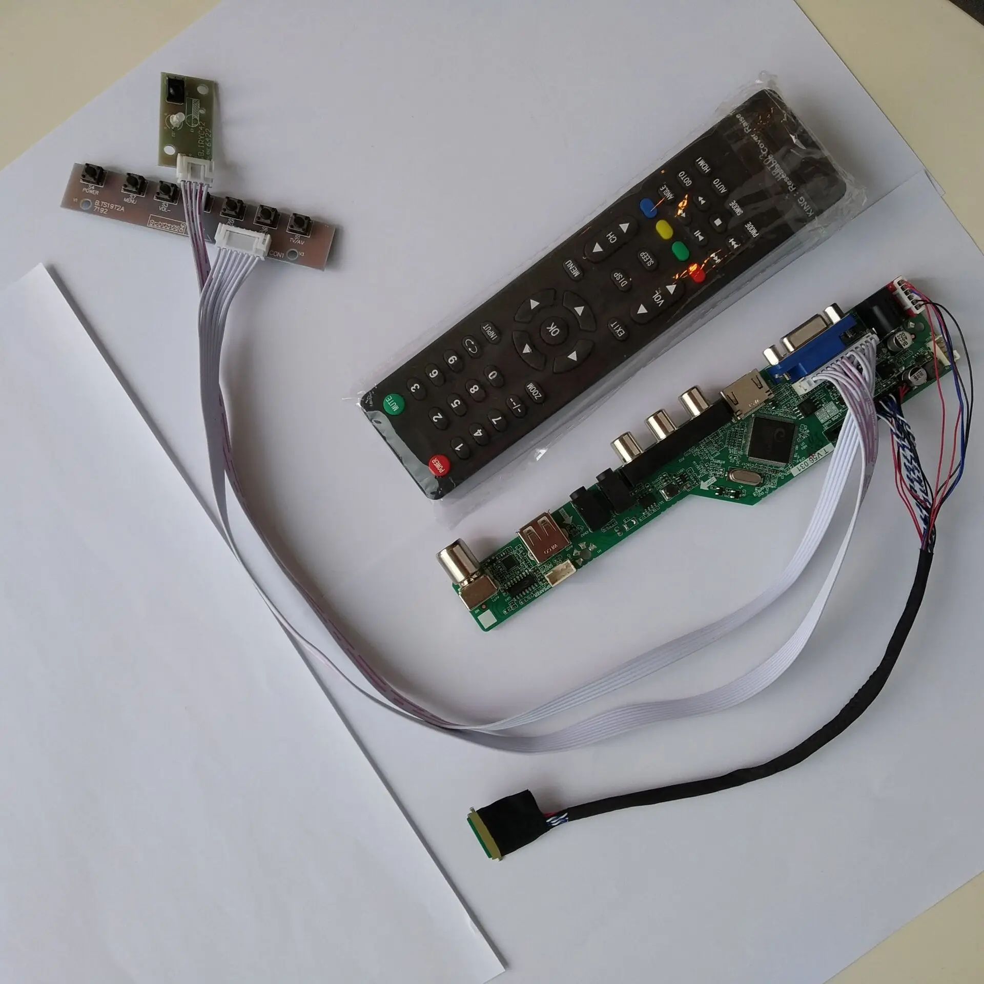 ТВ HDMI VGA AV USB Аудио ЖК контроллер светодиодный светодиодной панелью плата набор