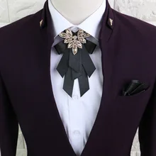 Высококлассный Алмазный мужской и женский воротник цветок английские, европейские и американский костюм рубашка бант галстук жениха Лучший человек хост галстук-бабочка