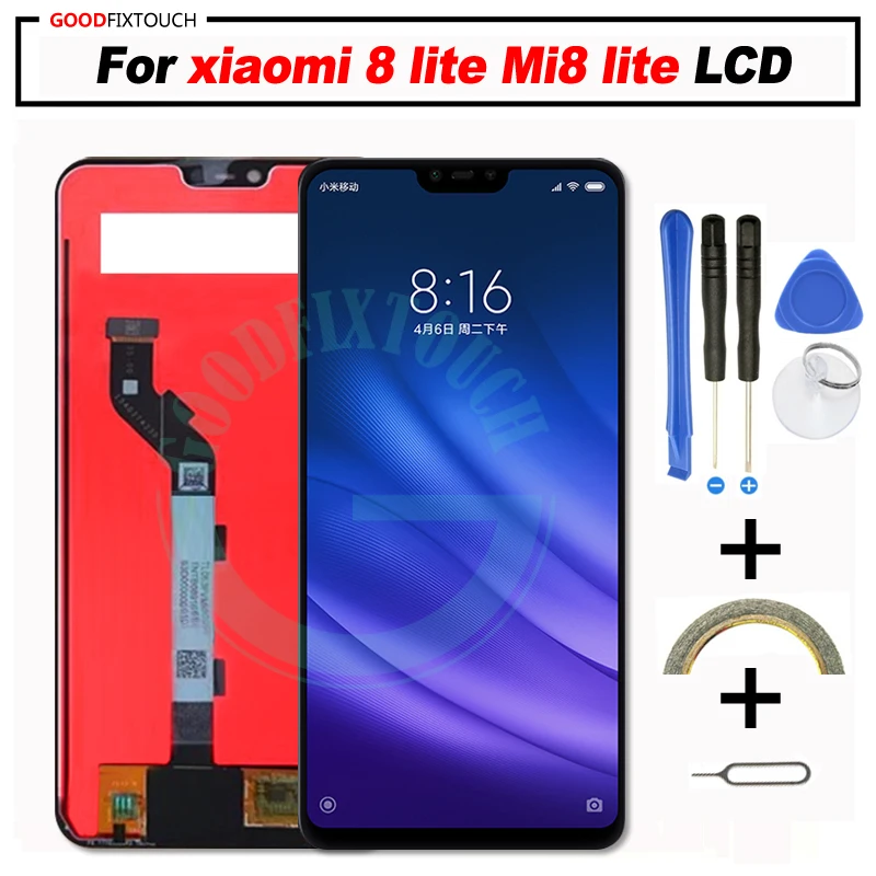 ЖК-дисплей с дигитайзером качества AAA 6 26 дюйма для Xiaomi 8 lite Mi хороший сенсорный