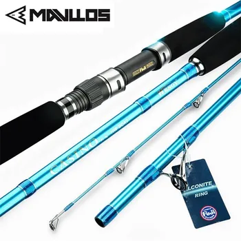 

Mavllos 2.1M Carbon Saltwater Fishing Boat Rod Lure Weight 80-300g Superhard FUJI Guide Ring Saltwater Jigging Fishing Rod