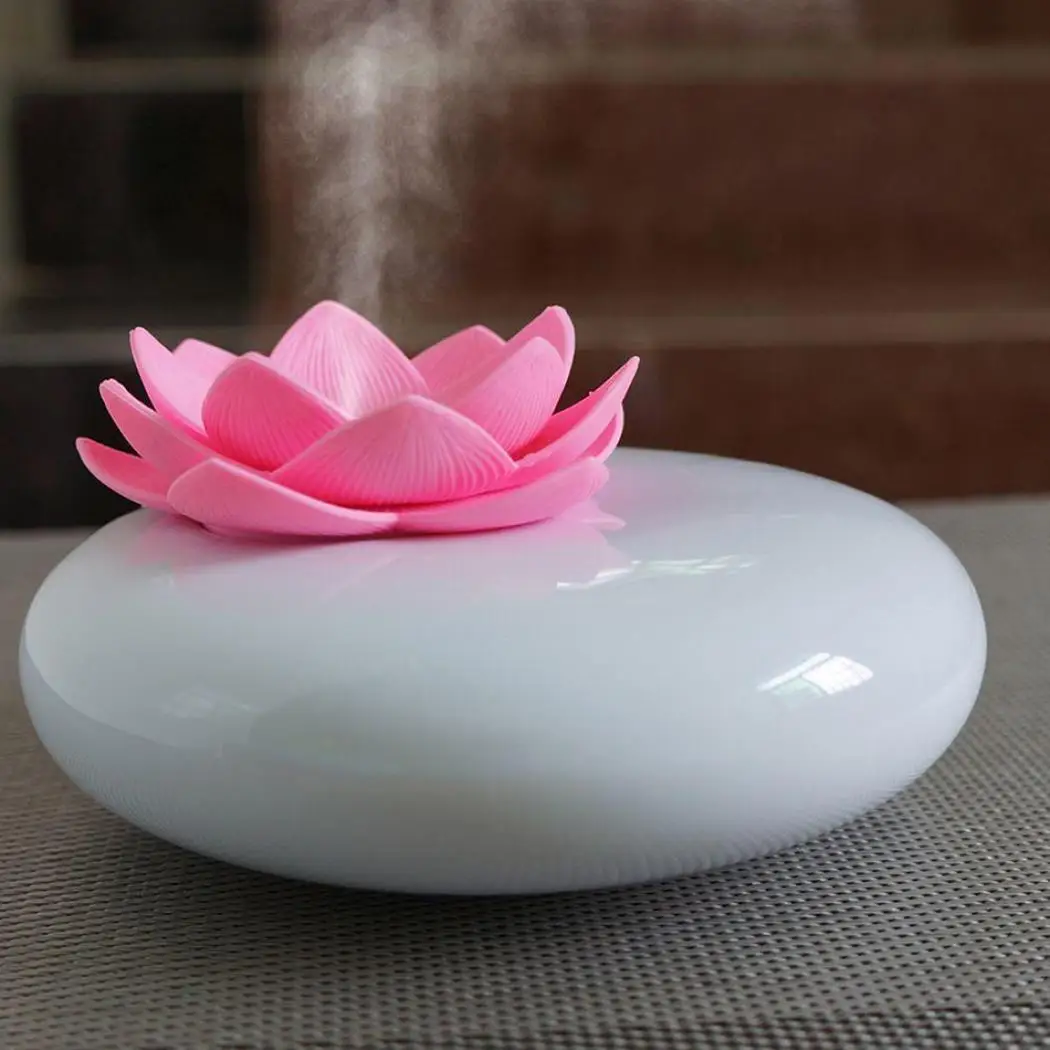 Lotus Flower Aromatherapy Ceramic Ultrasonic Aroma Humidifier Air