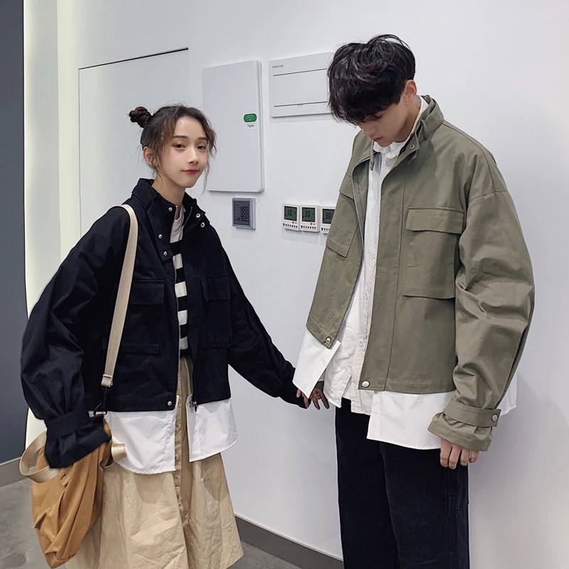 

Men's Jacket 19 Spring New Loose Stitching Fake Two-piece Personality Jacket Wear Fashion Casual Teen Men's Trend Jacket Lovers