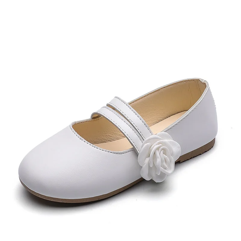 Children's Kids Shoes Girls Party Season Girl Leather Princess Flower Solid Color Children Magic Soft Bottom Single Shoe |