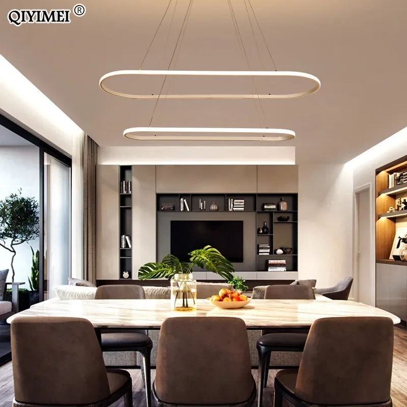 Rectangle Modern Led Pendant Lamps for Living Room Restaurant Bedroom Decorative Pendant Light Lamparas AC85-260V remote control