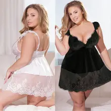 Сексуальное женское платье размера плюс 3XL-5XL, сексуальное нижнее белье, одежда для сна, кружевное женское платье без рукавов, нижнее белье Babydoll