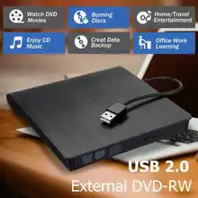 USB2.0 Внешний DVD RW CD писатель Тонкий привод горелки ридер плеер для ПК ноутбука