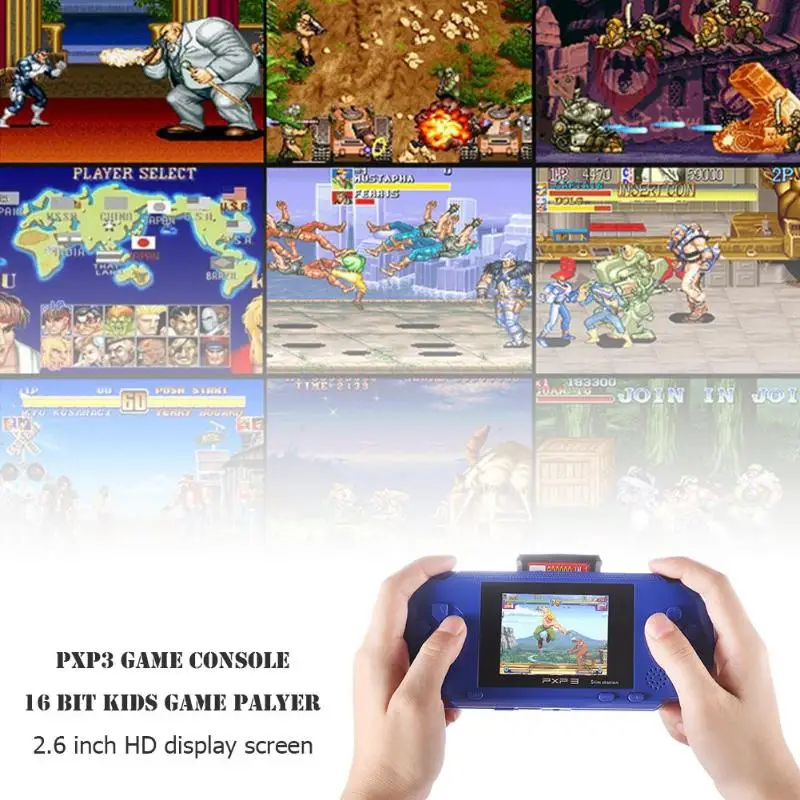 Игровая консоль PXP3 с 150 встроенными играми портативный игровой плеер 16 бит для