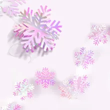

1pc 140cm 50'' Iridescent Christmas Snowflake Garlands Christmas Tree Ornament Decorations For Festival New Year Decoration